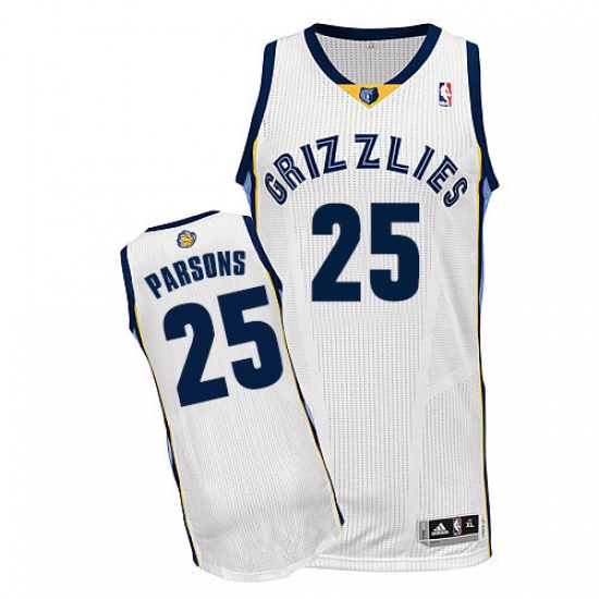 Men's Adidas Memphis Grizzlies #25 Chandler Parsons Authentic White Home NBA Jersey - Ujersey
