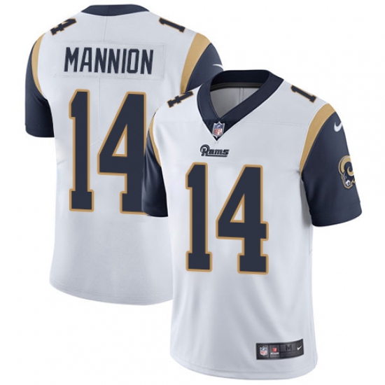 Men's Nike Los Angeles Rams #14 Sean Mannion White Vapor Untouchable Limited Player NFL Jersey - Ujersey