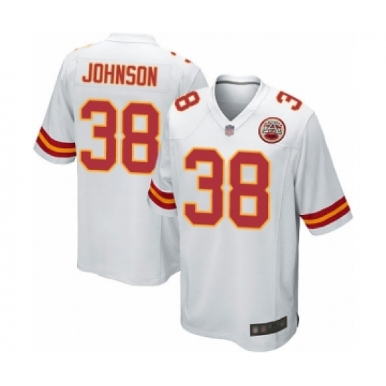 Men's Kansas City Chiefs #38 Dontae Johnson Game White Football Jersey - Ujersey