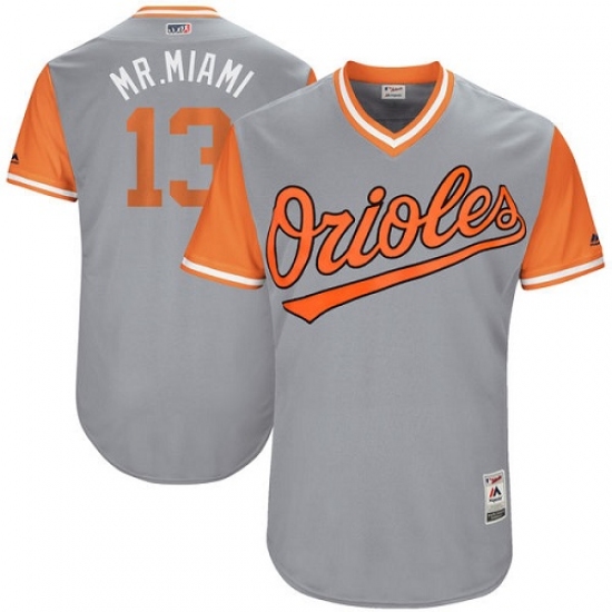 Men's Majestic Baltimore Orioles #13 Manny Machado 