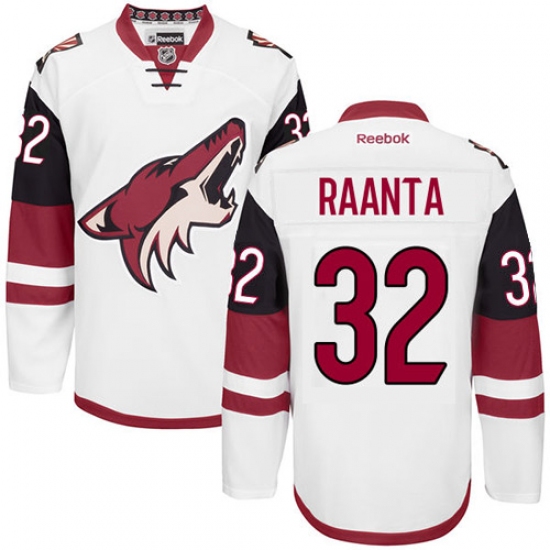 Men's Reebok Arizona Coyotes #32 Antti Raanta Authentic White Away NHL Jersey - Ujersey