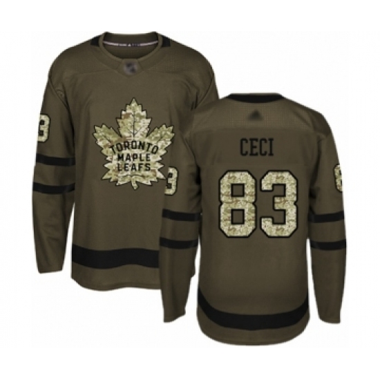 Men's Toronto Maple Leafs #83 Cody Ceci Authentic Green Salute to Service Hockey Jersey