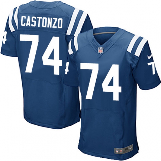 Men's Nike Indianapolis Colts #74 Anthony Castonzo Elite Royal Blue Team Color NFL Jersey - Ujersey