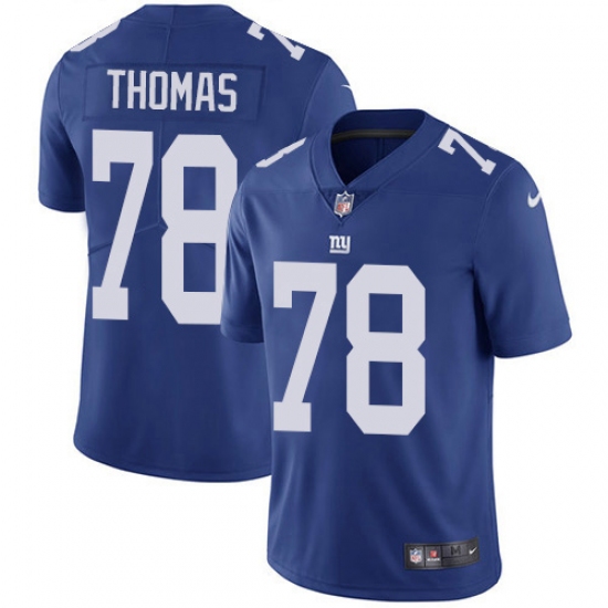 Men's New York Giants #78 Andrew Thomas Royal Blue Team Color Stitched NFL Vapor Untouchable Limited Jersey - Ujersey