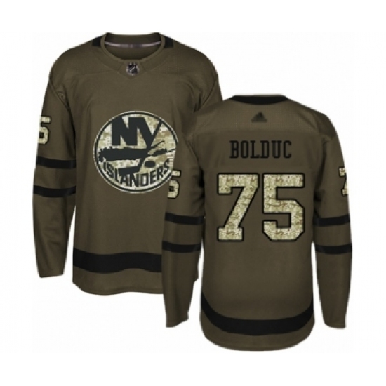 Youth New York Islanders #75 Samuel Bolduc Authentic Green Salute to Service Hockey Jersey - Ujersey