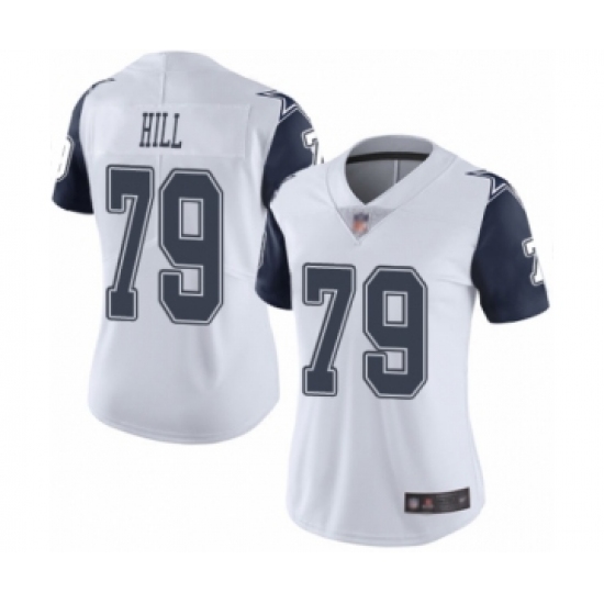 Women's Dallas Cowboys #79 Trysten Hill Limited White Rush Vapor Untouchable Football Jersey - Ujersey