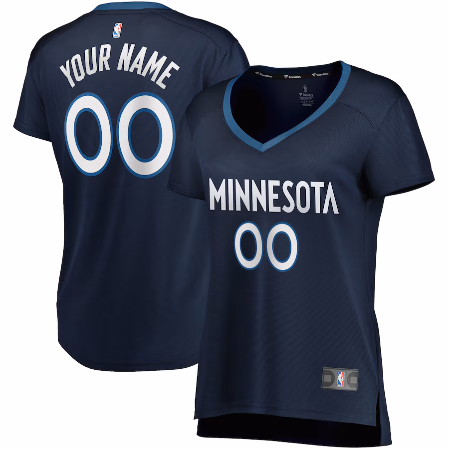 Women's Minnesota Timberwolves Fanatics Navy Fast Break Custom Jersey - Icon Edition - Ujersey NHL