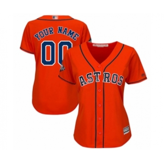 Women's Houston Astros Customized Authentic Orange Alternate Cool Base 2019 World Series Bound Baseball Jersey - Ujersey