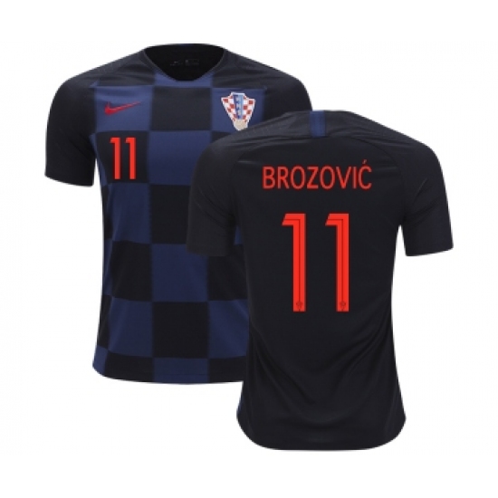 Croatia #11 Brozovic Away Kid Soccer Country Jersey