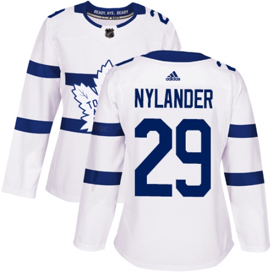 Women's Adidas Toronto Maple Leafs #29 William Nylander Authentic White 2018 Stadium Series NHL Jersey - Ujersey