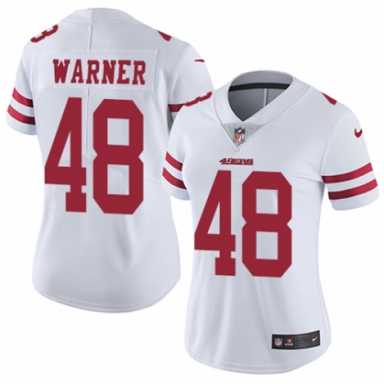 Women's Nike San Francisco 49ers #48 Fred Warner White Vapor Untouchable Elite Player NFL Jersey - Ujersey