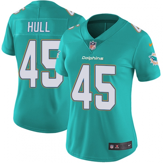 Women's Nike Miami Dolphins #45 Mike Hull Aqua Green Team Color Vapor Untouchable Limited Player NFL Jersey - Ujersey