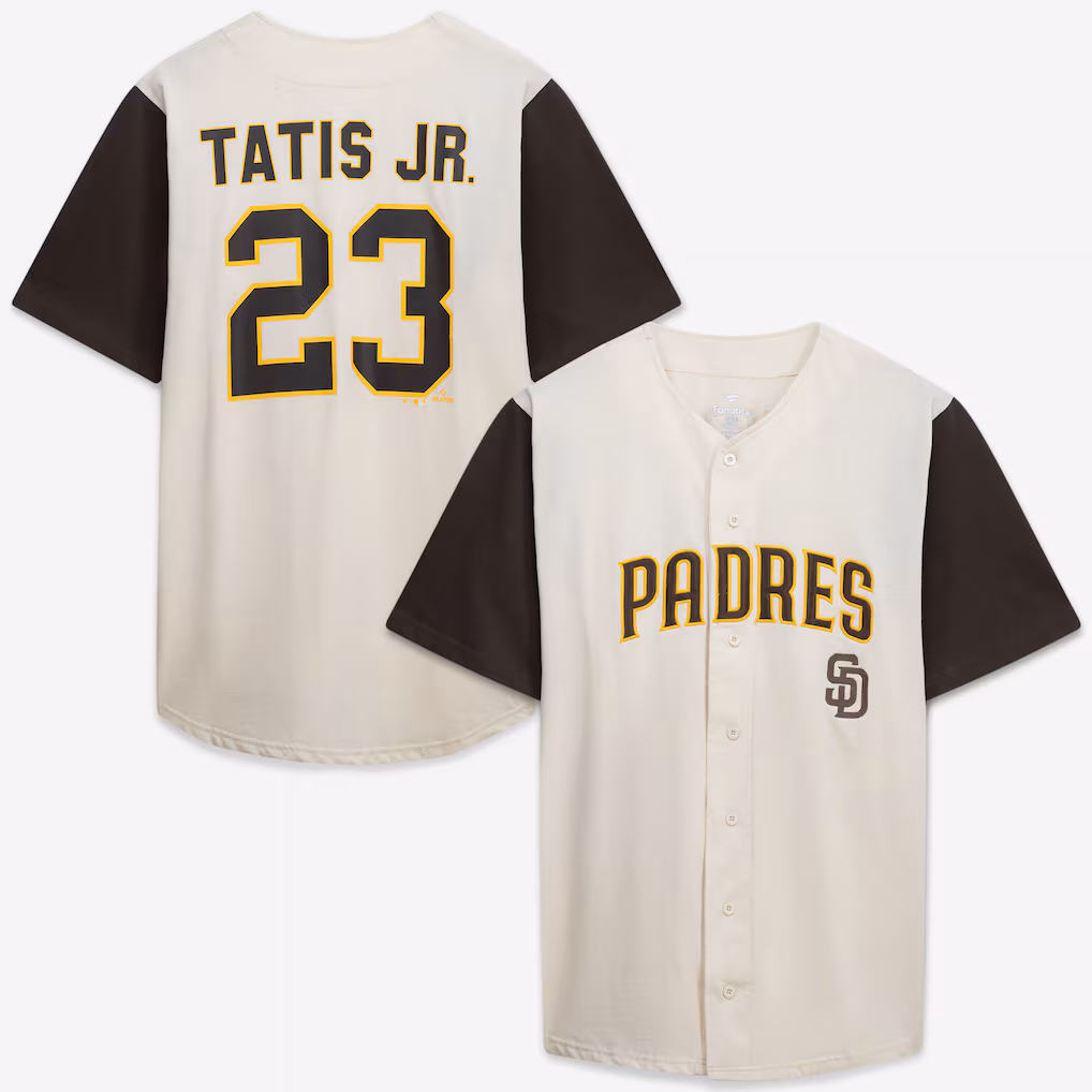 Men's San Diego Padres Profile Cream/Brown Big & Tall Two-Color Fashion Jersey - SUjersey01