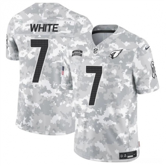 Men's Arizona Cardinals #7 Kyzir White 2024 F.U.S.E. Arctic Camo Salute to Service Limited Football Stitched Jersey - Ujersey