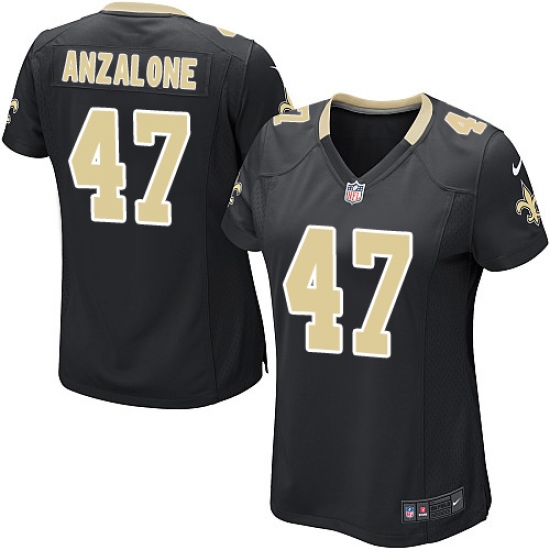 Women's Nike New Orleans Saints #47 Alex Anzalone Game Black Team Color NFL Jersey - Ujersey