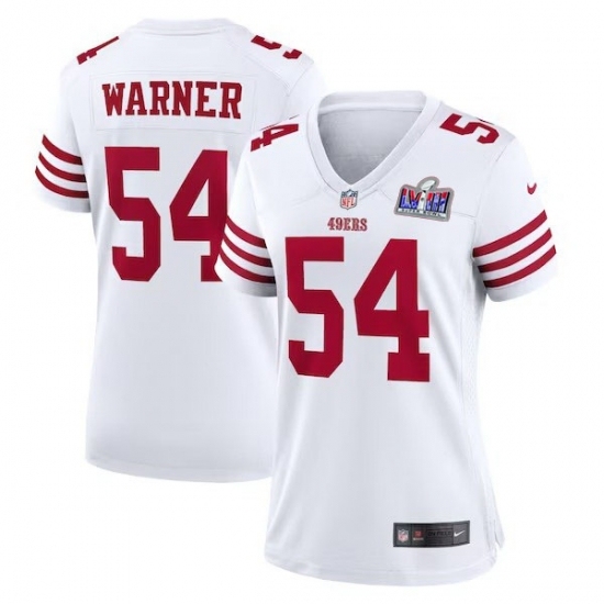 Women's San Francisco 49ers #54 Fred Warner White 2023 F U S E Vapor Untouchable Limited Stitched Football 2024 Super Bowl LVIII Jersey - Ujersey