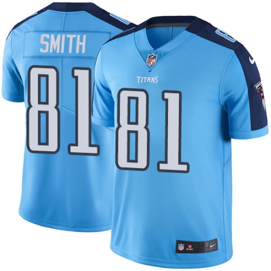 Men's Nike Tennessee Titans #81 Jonnu Smith Light Blue Team Color Vapor Untouchable Limited Player NFL Jersey - Ujersey