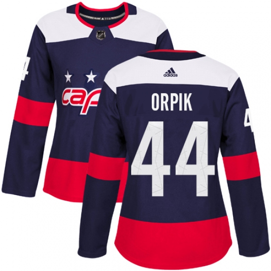 Women's Adidas Washington Capitals #44 Brooks Orpik Authentic Navy Blue 2018 Stadium Series NHL Jersey - Ujersey