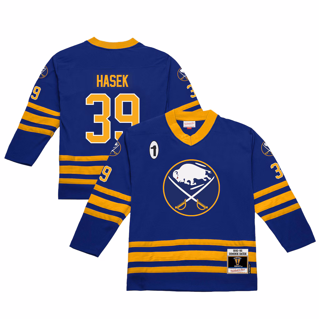 Men's Buffalo Sabres Dominik Hasek Mitchell & Ness Royal 1995-96 Power Play Jersey - U-jersey