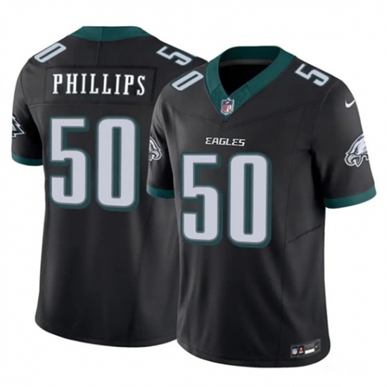 Men's Philadelphia Eagles #50 Jaelan Phillips Black 2025 F.U.S.E. Vapor Untouchable Limited Football Stitched Jersey - Ujersey