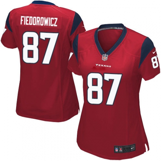 Women's Nike Houston Texans #87 C.J. Fiedorowicz Game Red Alternate NFL Jersey - Ujersey