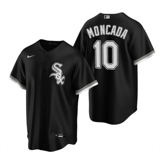 Men's Nike Chicago White Sox #10 Yoan Moncada Black Alternate Stitched Baseball Jersey - Ujersey