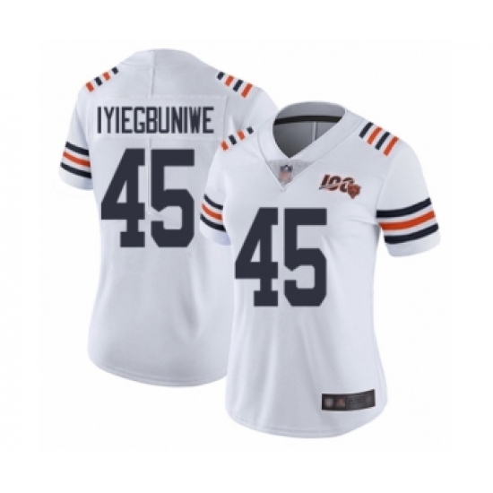 Women's Chicago Bears #45 Joel Iyiegbuniwe White 100th Season Limited Football Jersey - Ujersey