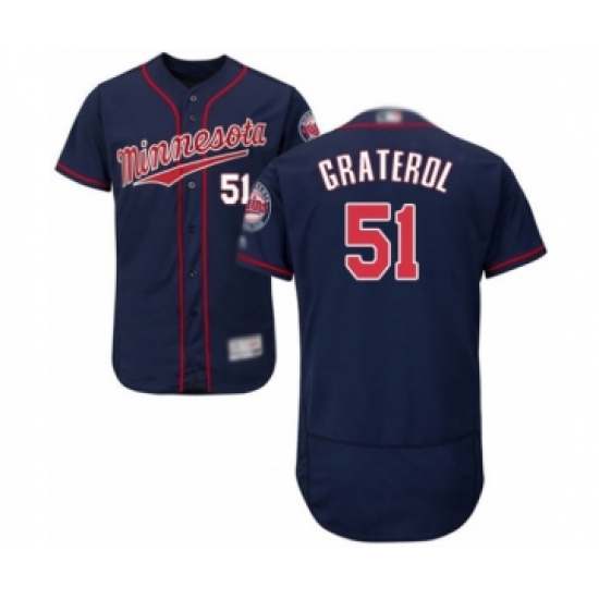 Men's Minnesota Twins #51 Brusdar Graterol Authentic Navy Blue Alternate Flex Base Authentic Collection Baseball Player Jersey - Ujersey