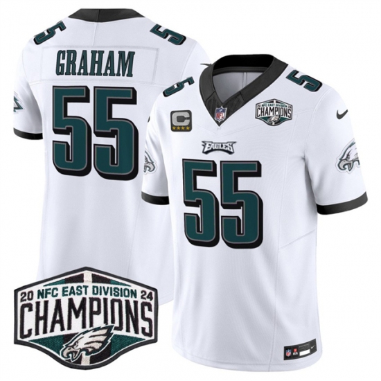 Men's Philadelphia Eagles #55 Brandon Graham White 2024 NFC East Champions F.U.S.E. Vapor Untouchable Limited Stitched Football Jersey - Ujersey