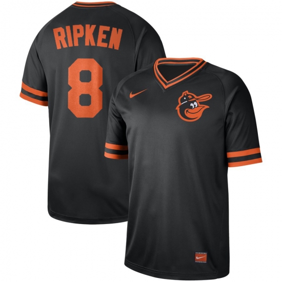 Men's Nike Baltimore Orioles #8 Cal Ripken Cooperstown Collection Legend V-Neck Jersey Black - Ujersey
