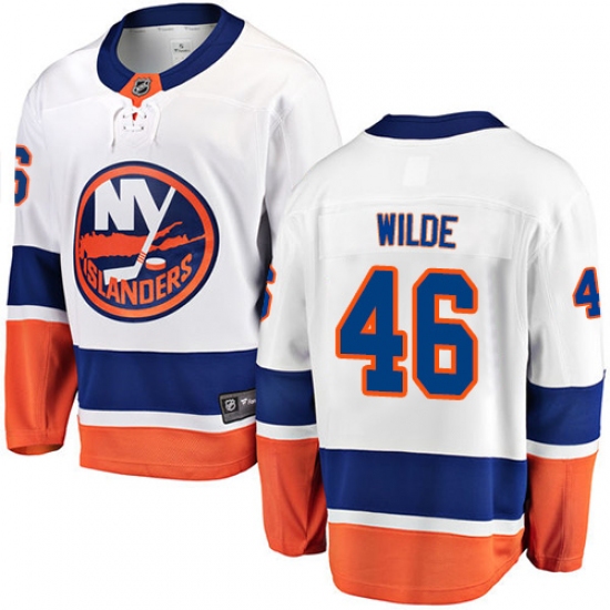 Youth New York Islanders #46 Bode Wilde Fanatics Branded White Away Breakaway NHL Jersey - Ujersey