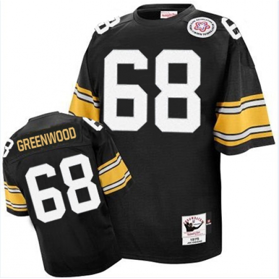 Mitchell And Ness Pittsburgh Steelers #68 L.C. Greenwood Black Team Color Authentic Throwback NFL Jersey - Ujersey