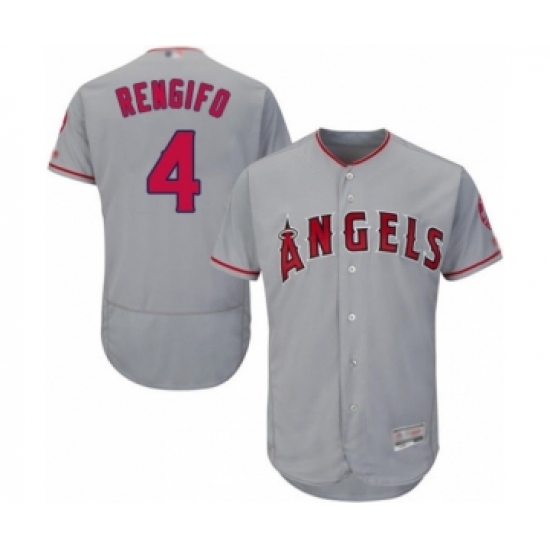 Men's Los Angeles Angels of Anaheim #4 Luis Rengifo Grey Road Flex Base Authentic Collection Baseball Player Jersey