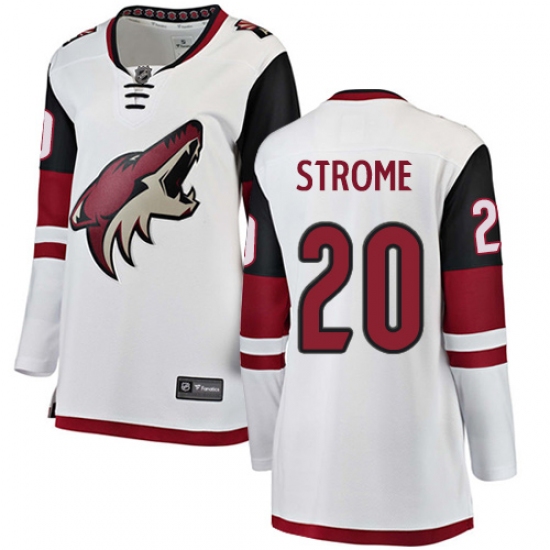 Women's Arizona Coyotes #20 Dylan Strome Authentic White Away Fanatics Branded Breakaway NHL Jersey - Ujersey