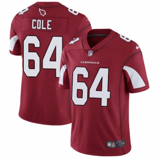 Men's Nike Arizona Cardinals #64 Mason Cole Red Team Color Vapor Untouchable Limited Player NFL Jersey - Ujersey
