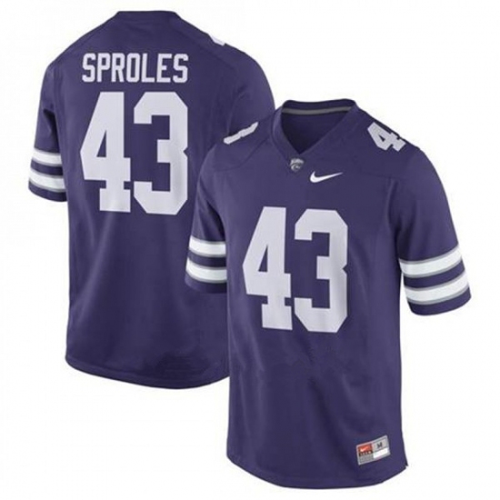 Men's Kansas State Wildcats #43 Darren Sproles Purple Vapor Stitched NCAA Jersey - Ujersey