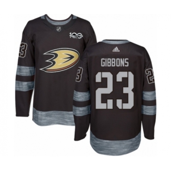 Men's Adidas Anaheim Ducks #23 Brian Gibbons Authentic Black 1917-2017 100th Anniversary NHL Jersey - Ujersey
