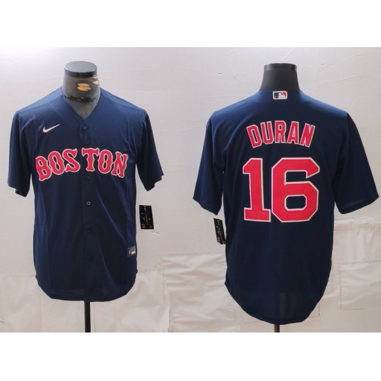 Men's Boston Red Sox #16 Jarren Duran Navy Cool Base Stitched Jersey - Ujersey