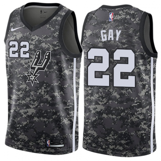 Men's Nike San Antonio Spurs #22 Rudy Gay Authentic Camo NBA Jersey - City Edition - Ujersey