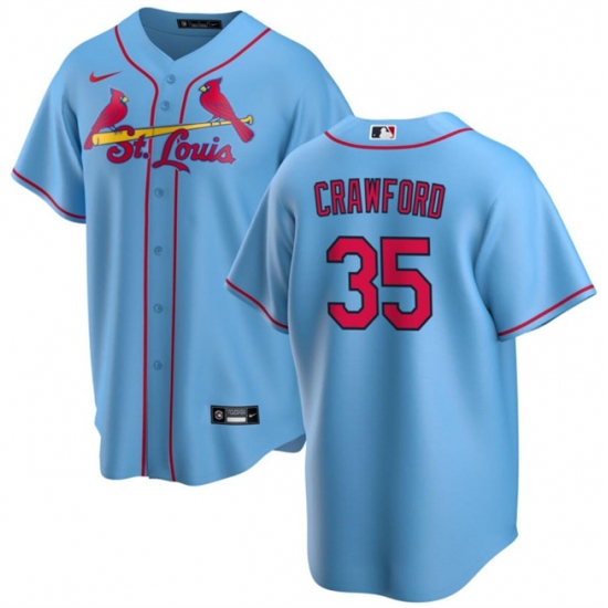 Men's St. Louis Cardinals #35 Brandon Crawford Blue Cool Base Stitched Baseball Jersey - Ujersey