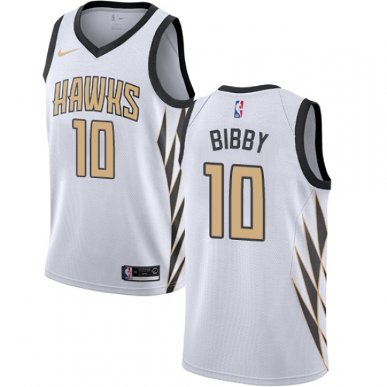 Women's Nike Atlanta Hawks #10 Mike Bibby Swingman White NBA Jersey - City Edition - Ujersey