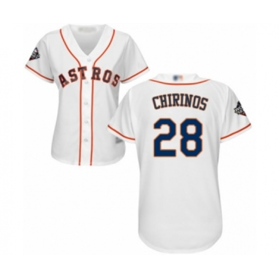 Women's Houston Astros #28 Robinson Chirinos Authentic White Home Cool Base 2019 World Series Bound Baseball Jersey