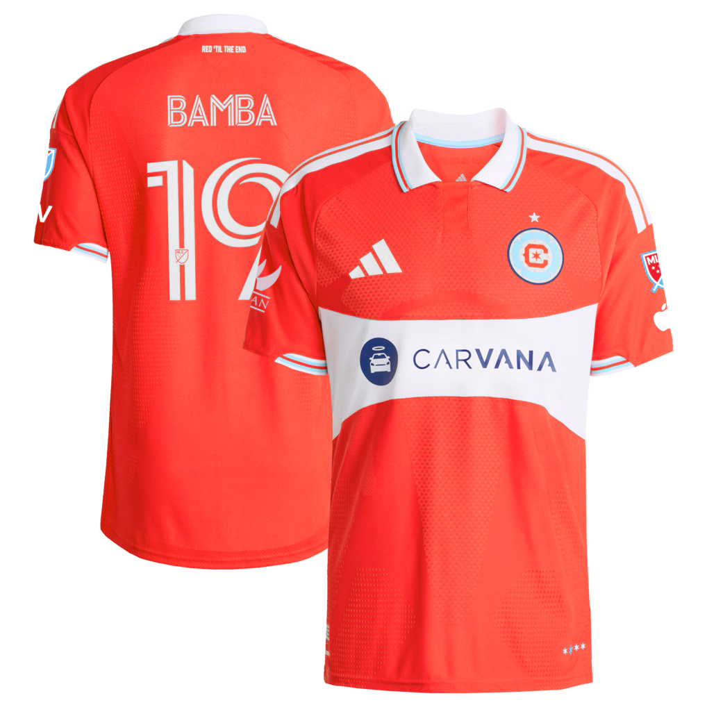 Men's Chicago Fire Jonathan Bamba adidas Red 2026 Forever Red On-Field Authentic Patch Jersey