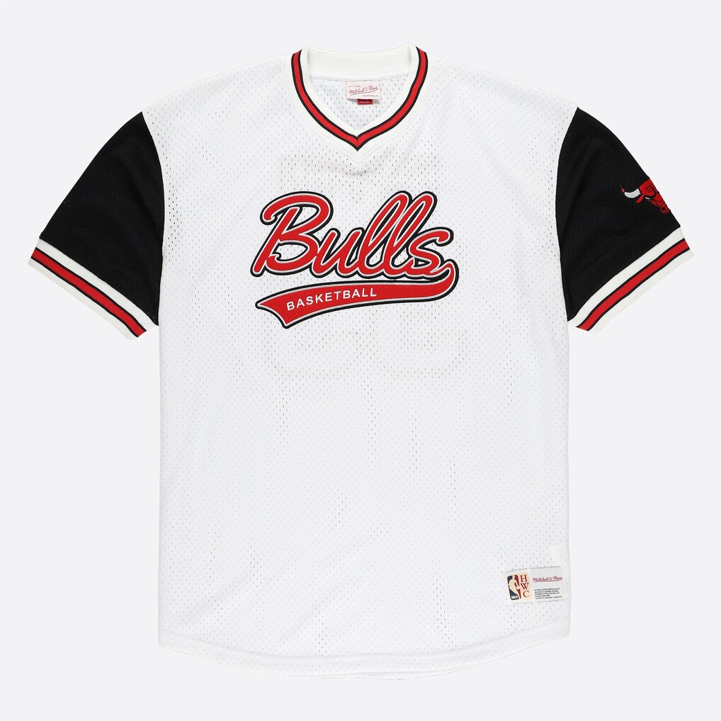 Men's Chicago Bulls Scottie Pippen Mitchell & Ness White Player Mesh V-Neck Shirt