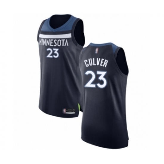 Men's Minnesota Timberwolves #23 Jarrett Culver Authentic Navy Blue Basketball Jersey - Icon Edition - Ujersey