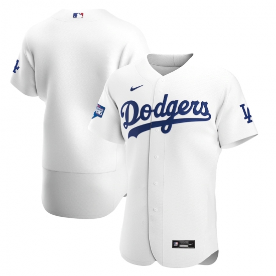 Men's Los Angeles Dodgers Blank Nike White 2020 World Series Champions Home Authentic Team Jersey - Ujersey