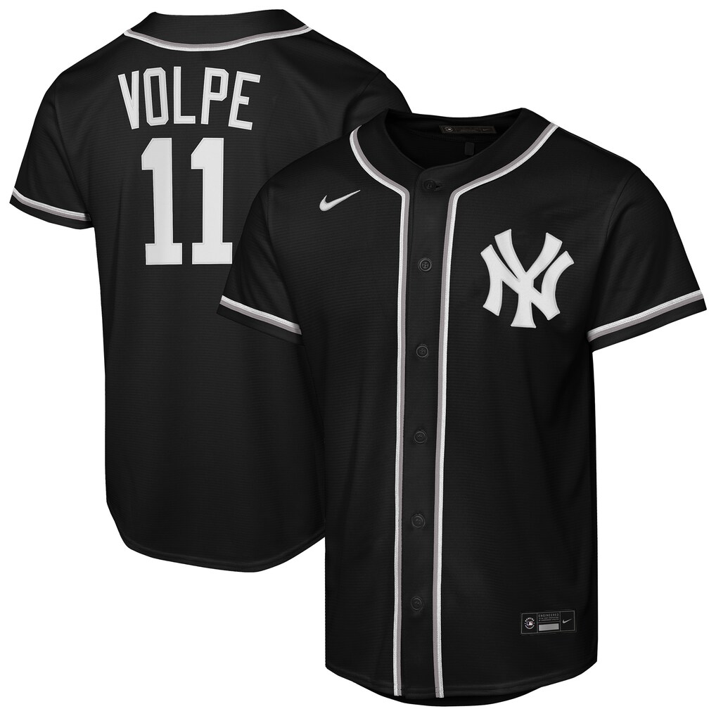 Youth New York Yankees Anthony Volpe Nike Black Fashion Replica Player Jersey - Ujersey