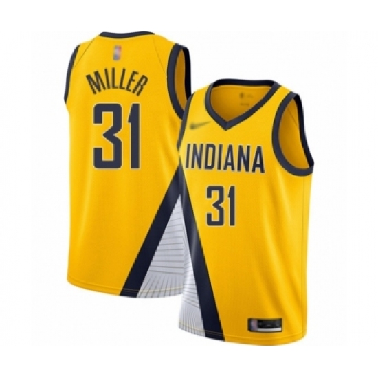 Youth Indiana Pacers #31 Reggie Miller Swingman Gold Finished Basketball Jersey - Statement Edition - Ujersey