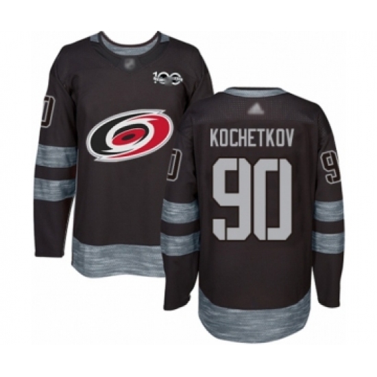 Men's Carolina Hurricanes #90 Pyotr Kochetkov Authentic Black 1917-2017 100th Anniversary Hockey Jersey - Ujersey