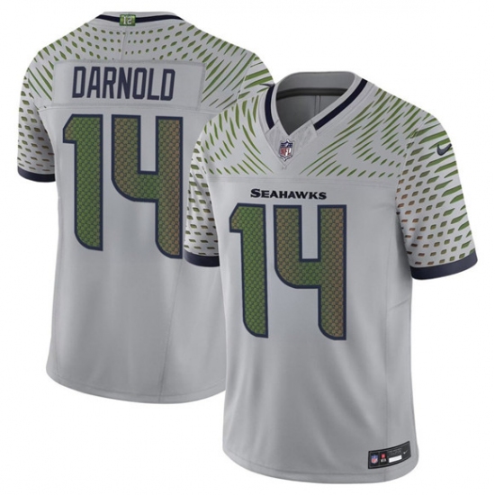 Men's Seattle Seahawks #14 Sam Darnold Gray 2025 F.U.S.E. “Rivalries” Vapor Untouchable Limited Football Stitched Jersey - Ujersey
